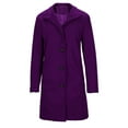 thumbnail image 5 of Wensltd Women's Long Wool Blend Overcoat with Lapel Solid Color Knee Length Classic Winter Coat with Pockets, 5 of 8