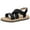 Black, variant on Women's Sandals Open Toe Criss Cross Ankle Strap Slip On Sneakers Comfortable Soft Casual Flat Shoes 37