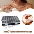 thumbnail image 6 of 24 Grid Storage Box for Small Parts, Black with White Lid, Plastic Compartment Organizer for Beads, Craft Supplies, Electronic Components, Jewelry Samples, 6 of 7