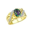 thumbnail image 3 of RYLOS Bagues pour Femmes Bague en Or Jaune 14K Classique Pierre Précieuse Ovale 9x7 mm et Diamants Juin Alexandrite Bijoux Taille 5, 3 of 7