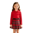 thumbnail image 4 of JAJAHO Toddler And Kids Girls Skirts Set Fall Outfit Long Sleeve Ribbed Top And Plaid Skirt 2 Piece Sets 1-5Y, 4 of 9
