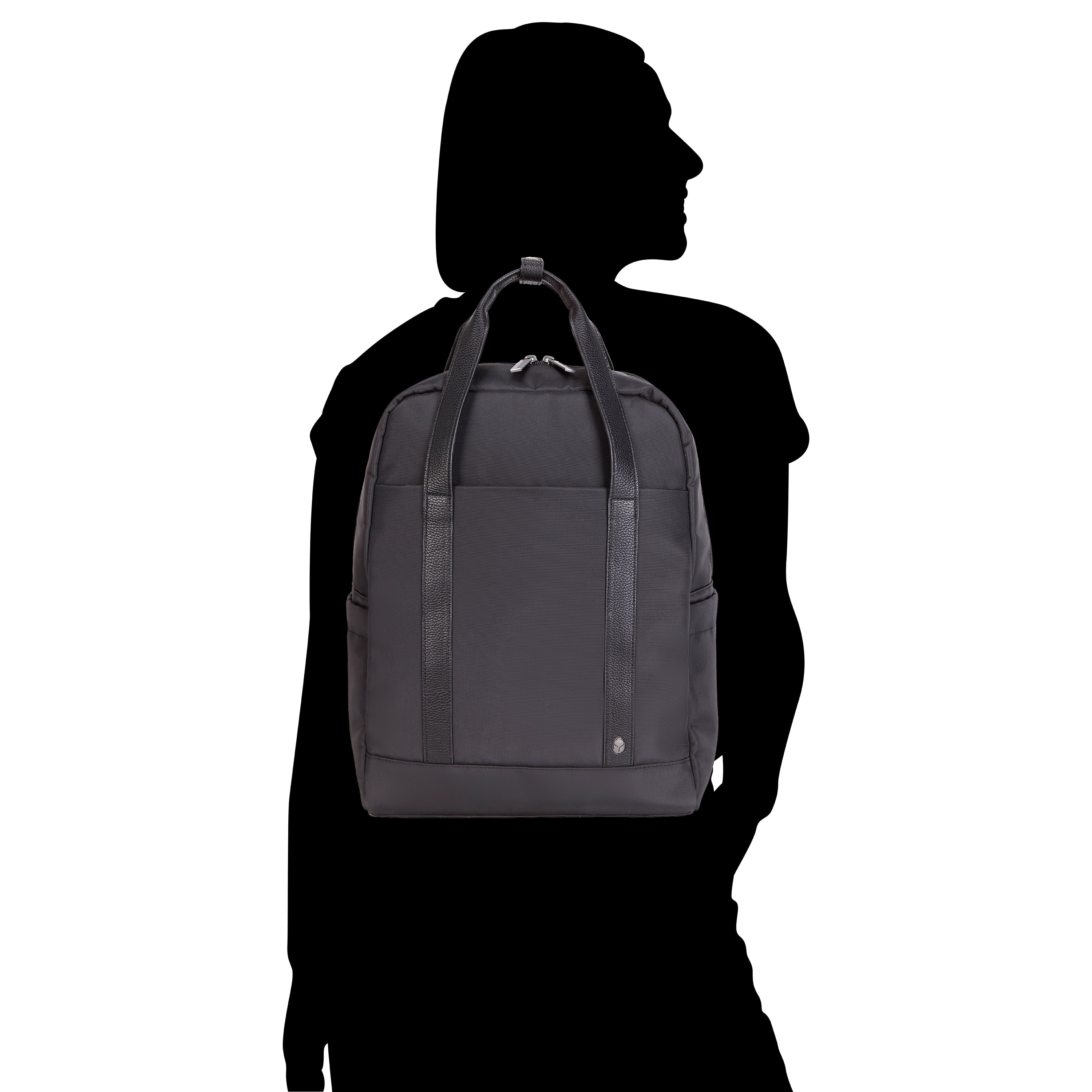 btL 16-inch Nylon Convertible Travel Backpack Tote with 15-inch Laptop Sleeve, Black