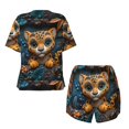 thumbnail image 5 of Picia Playful Leopard Art Pajamas Sets for Women Soft Short-Sleeved Pjs with Lounge Shorts Two Piece Sleepwear-3X-Large, 5 of 9