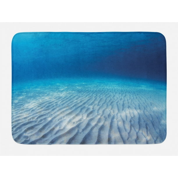 Ocean Bath Mat, Underwater Shot of An Infinite Sandy Sea Bottom with ...