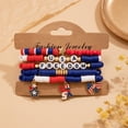 thumbnail image 5 of Independence Day Multi-layer Beaded Polymer Clay Bracelet for Patriotic Celebration 4th of July Red White and Blue Fashion Jewelry Accessory, 5 of 8