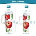 thumbnail image 6 of Yayeee 40oz Stainless Steel Tumbler with Straw and Handle Double-Wall Insulated Travel Water Bottle, White Apple Pattern, 6 of 8