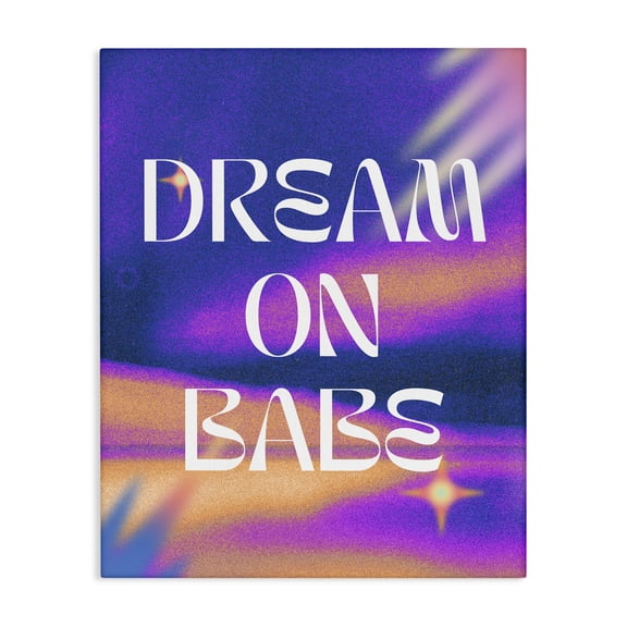 Stupell Industries Dream On Babe Purple Text & Numbers Painting Wrapped Canvas Art Print Wall Art, 16 x 20