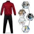 thumbnail image 3 of Men's AKsit Athletic Tracksuit Stand-up collar Full Zip Sports Set Casual Comfy Jogging Sweat Suits for Men Burgundy XL, 3 of 5