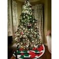 thumbnail image 4 of GZHJMY Christmas Tree Skirt Christmas Vintage Holly Poinsettia Ribbon 48"es for Indoor Outdoor Holiday Party Office Store Cupboard Decoration, 4 of 6