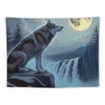 thumbnail image 5 of Orinice Wolf Moon Waterfall Tapestry Wall Hanging Unique Style for Home Wall Decor Art in Living Room Bedroom Dorm 60x50inch, 5 of 6