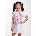 thumbnail image 4 of Girls Chic Casual Short Sleeve Dress Relaxed-Fit Sundress Stretchy Back to School for Kids Girls Age 5-13 Classic Round Neck, 4 of 6