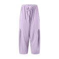 thumbnail image 3 of Sngxgn Wide Leg Pants for Women High Waisted Yoga Pants Casual Lounge Joggers Loose with Pockets(Purple,XXL), 3 of 4