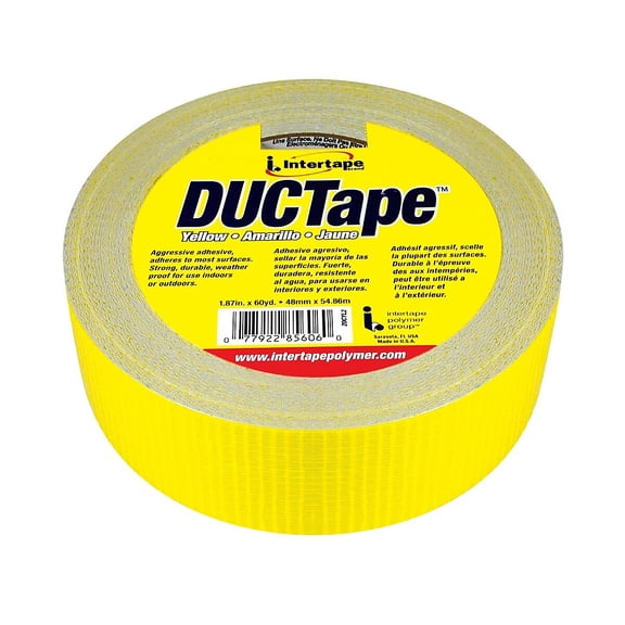 IPG 20C-Y2 Duct Tape, 60 yd L, 1.88 in W, Polyethylene-Coated Cloth Backing, Yellow