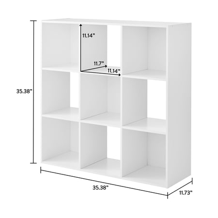 MAINSTAYS 9 CUBE STORAGE ORGANIZER, WHITE