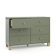 thumbnail image 5 of Storkcraft California 6 Drawer Nursery Wood Double Dresser, Olive with Driftwood, 5 of 15