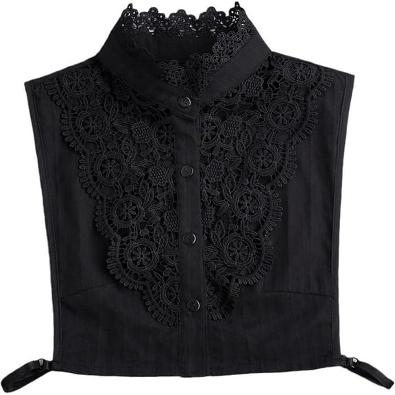 YEKEYI Comfortable Soft Jacquard Fabric Fake Collar for Women - Detachable, Adjustable Mock Collar for Blouses, Dresses