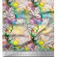 thumbnail image 1 of Soimoi Japan Crepe Satin Fabric Texture & Maple Leaves Print Sewing Fabric Yard 42 Inch Wide, 1 of 1