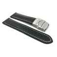 thumbnail image 3 of 24mm Leather Watch Strap Band Deployment Clasp Buckle and White Stitching, 3 of 7