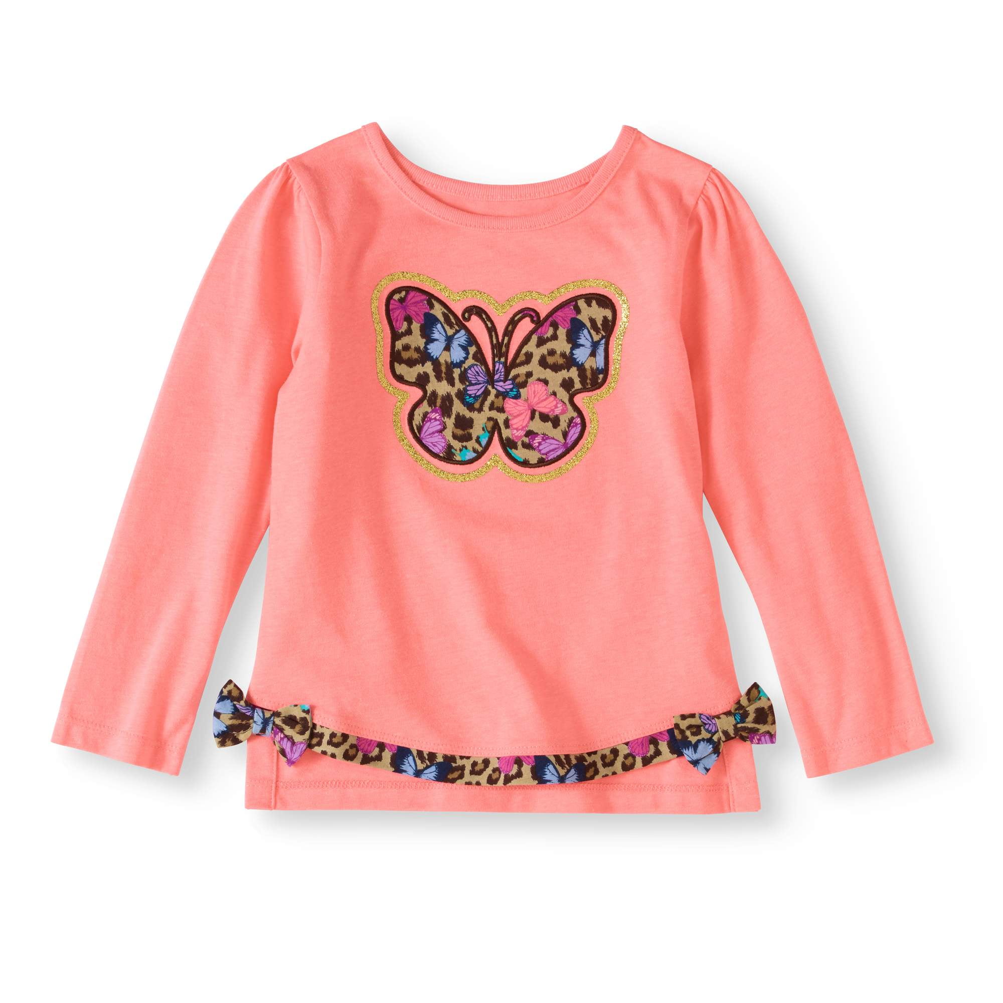 Baby Toddler Girl Long Sleeve Top With Print Band and Bow