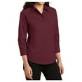 thumbnail image 4 of Yellow Rooster Women's 3/4-Sleeve Easy Care Shirt Burgundy S, 4 of 6