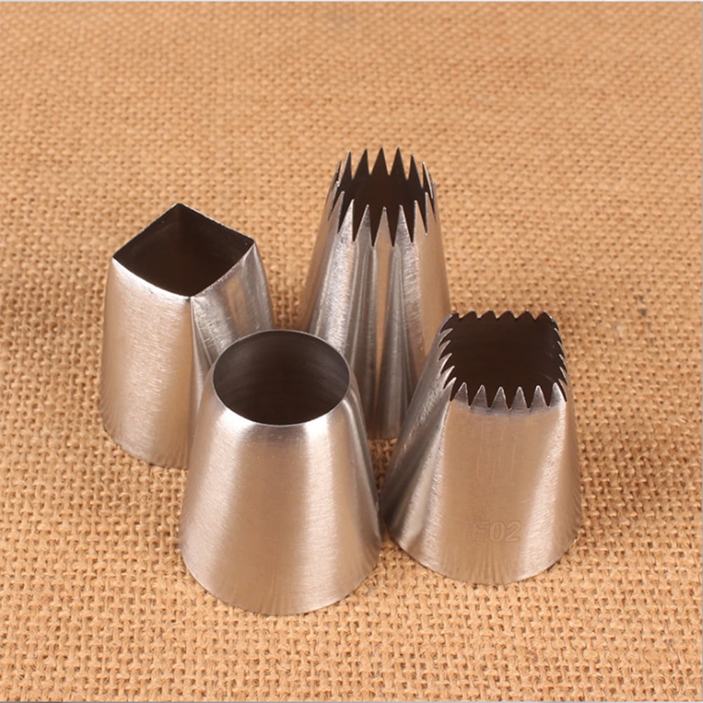 4pcs Metal Cake Cream Decoration Tips Pastry Tools Metal Stainless