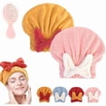 thumbnail image 1 of wonima11 New Super Absorbent Hair Towel Wrap, Microfiber Hair Drying Wrap Towel Cap, Quick Dry, Works for All Types of Hair (2pcs-A), 1 of 1