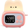 thumbnail image 1 of Cute Timer Clock Toaster Lamp USB Charging Bedside Night Light LED Digital Table Clock Alarm s20241224462, 1 of 5