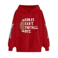 thumbnail image 4 of Baberdicy Essentials Hoodie Women's Long Sleeved Loose Fitting Sorry Can'T Football Bye Printed Hoodie with Pockets Hoodies for Women Red, 4 of 4