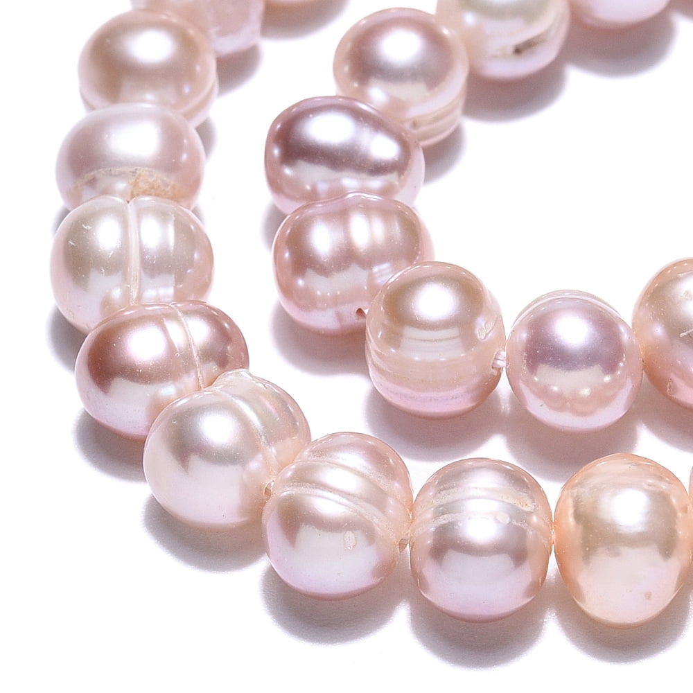 Natural Cultured Freshwater Pearl Beads Strands Potato Plum 6~9x6.5~7.5mm Hole: 0.6mm 52~53pcs/strand 13.58~13.78 inch(34.5~35cm)