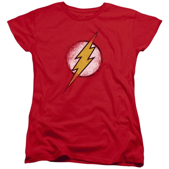 Jla - Destroyed Flash Logo - Women's Short Sleeve Shirt - XX-Large