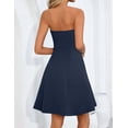 thumbnail image 3 of Merokeety Womens Summer Dresses Tube Ruffle A Line Mini Dress Navy m, 3 of 5