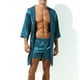 thumbnail image 5 of Batas para hombre, informales y de moda, de color sólido, con tirantes, capucha y manga corta, pijamas para hombre, blusa, 5 of 8