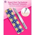thumbnail image 2 of Expert Slant Tip Tweezers with Leather Case, General Sharp & Precision Stainless Steel Tweezer for Eyebrows, Facial Hair and Fine Hairs Removal (Silver), 2 of 14