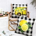 thumbnail image 6 of Summer Lemon Pillow Covers 20x20 Yellow Truck with Yellow Lemon Blossom Throw Pillow Covers Black Buffalo Plaid Cushion Case Set of 2 for Indoor Farmhouse Patio Car, 6 of 6