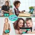 thumbnail image 5 of Kids 3-layer Design Case for Samsung Galaxy Tab S8 2022, with Pencil Holder 360 Rotating Kickstand Hand-strap/ Shoulder Strap Heavy Duty Protective Tablet Cover for Tab S7 2020 11 inch (Green Black), 5 of 7