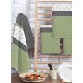 thumbnail image 2 of Sage Green Morocco Kitchen Dish Towels for Drying Dishes Set of 2, Modern Stitching Geometric Striped Grey Waffle Weave Microfiber Hand Tea Bathroom Towels Quick Dry & Absorbent Towel 15.7x23.6, 2 of 7