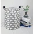 thumbnail image 5 of KUNRO 19.7" Kids Hamper Laundry Basket Gift Box Big Size Cotton Toys Organizer for Bedroom Nursery Home(Grey Elephant), 5 of 6