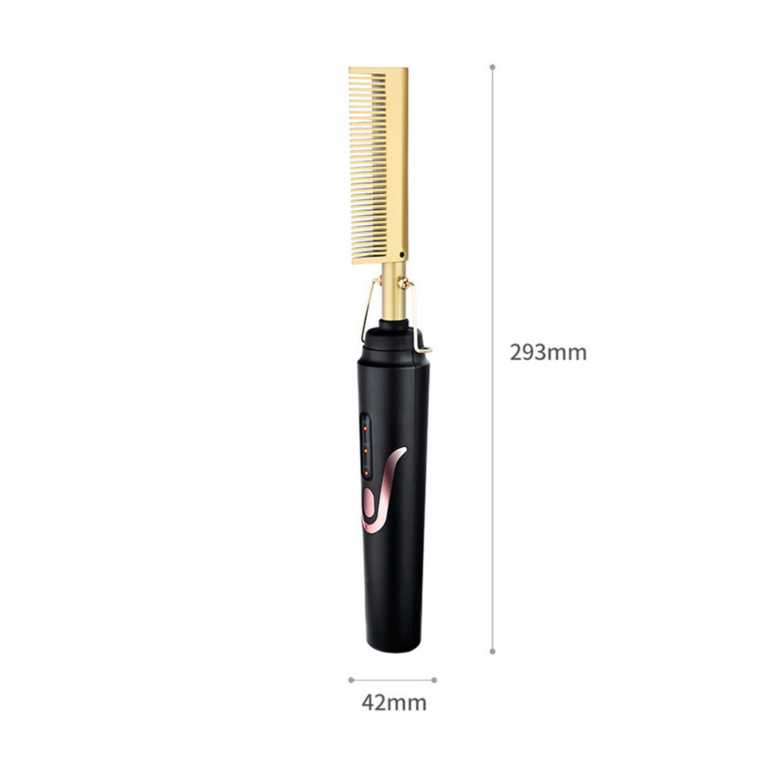 Electric Hot Comb, Hair Straightener Comb, Ceramic Pressing Comb for Black Hair Wigs with Anti-Scald Case, Dual Voltage and 60 Min Auto Shut-Off