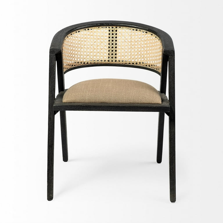 Grey Linen With Black Wooden Frame Wrap Seat Dining Chair Grey Linen With Black Wooden Frame Wrap Seat Dining Chair