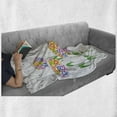thumbnail image 6 of Floral Soft Flannel Fleece Throw Blanket, Colorful Flowers Daisies with Green Leaves Nature Garden Botanical Artwork Image, Cozy Plush for Indoor and Outdoor Use, 50" x 60", Multicolor, by Ambesonne, 6 of 6