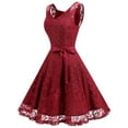 thumbnail image 2 of Market In The Box Women Floral Lace V Neck Sleeveless Bridemaid Party Dress, 2 of 7