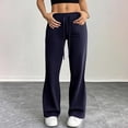 thumbnail image 4 of hoksml Women's Pull-On Flare Lounge Pants, Soft Knit with Drawstring Waist, Multiple Colors, 4 of 6