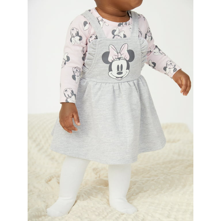 Disney Minnie Mouse Baby Girls Pinafore Dress, Top with Long