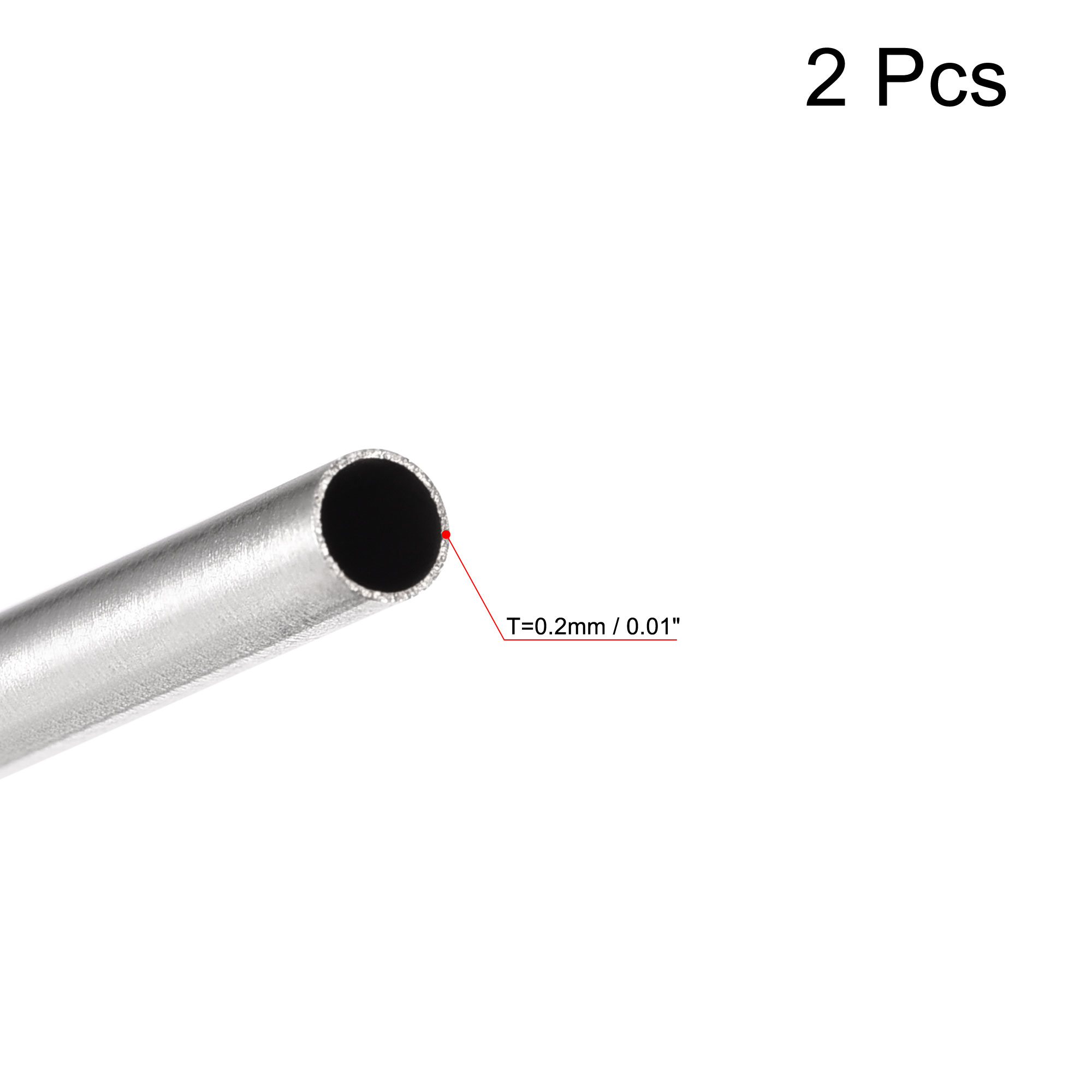 Unique Bargains 304 Stainless Steel Metal Tubing Seamless Straight Pipe Tubes 3mm x 0.2mm x 300mm