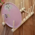 thumbnail image 5 of Wooden Dish Drain Rack Kitchen Pot Lid Holder Organizer Domestic Drying Shelf Cups Display Sink Drainer Shelf Book Stand, 5 of 6