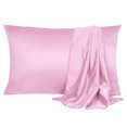thumbnail image 1 of Soft Silky Satin Pillowcases for Hair and Skin 2PCS Pillow Case King, Lilac, 1 of 9