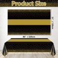 thumbnail image 2 of 4 Pack Black and Gold Tablecloths - 86.6"x51.2" Rectangular Black Gold Table Cover for Weddings Birthdays First Communion Baby Showers Graduation, 2 of 7