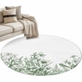 thumbnail image 2 of Wildflower Leaf Round Area Rug 3 FT,Small Kitchen Bathroom Mats,Green Floral Botanical White Watercolor Washable Indoor Outdoor Throw Runner Carpet Non-Shedding Doormat for Table Shower Sofa Entryway, 2 of 8