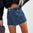 thumbnail image 2 of Women's Stylish Split Denim Wrap Skirt Casual Comfortable Stretchy Flattering A-Line Midi Length, 2 of 2