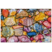 Wellsay Vibrant Colorful Rock Wet Stone Wall with Spot Snow Jigsaw Puzzles 1000 Pieces Puzzle for Adults Kids DIY Gift
